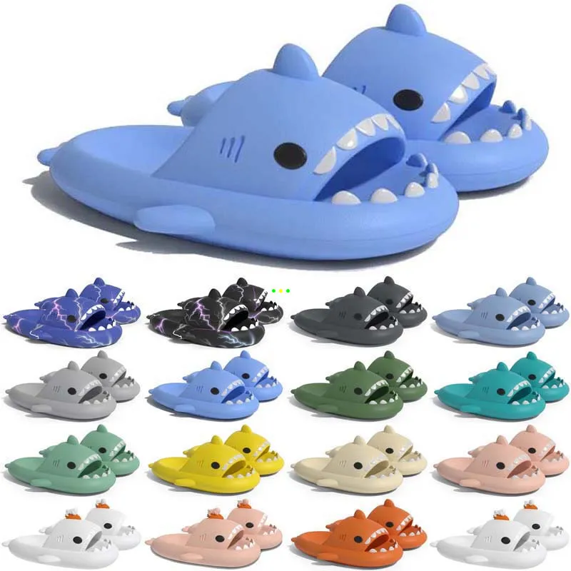 Frete Grátis Designer Shark Slides Sandália GAI Slipper Sliders para Homens Mulheres Sandálias Slide Pantoufle Mules Mens Womens Chinelos Treinadores Sandles Color337