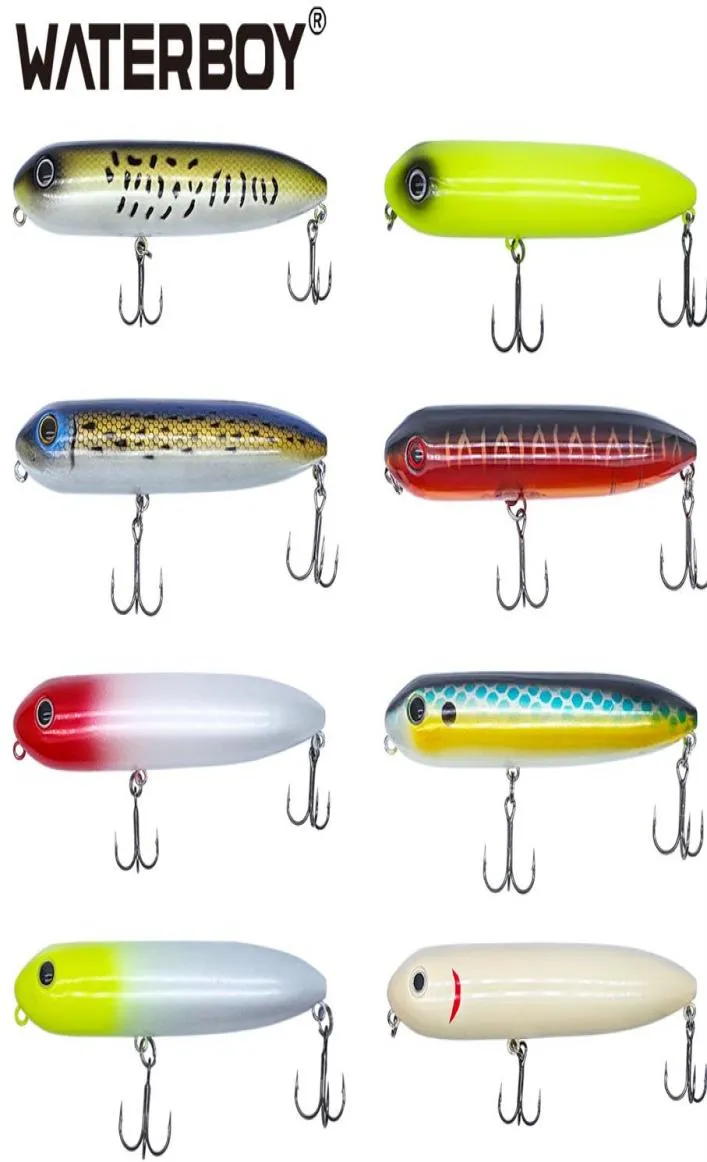 Waterboy Doggy Walk crayon leurre de pêche 11 cm 21g longue coulée Popper éclaboussures d'eau flottante action réaliste appât dur 26622399589