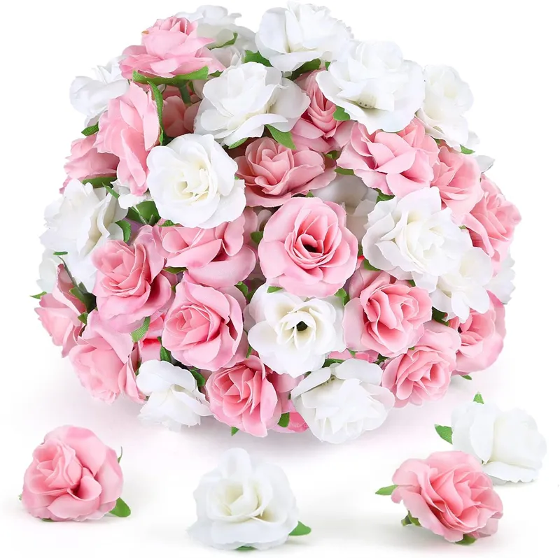 高品質の人工ローズフラワーバルク、1.57 "装飾用の小さな絹の偽のバラの花の頭、工芸品、結婚式のセンターピースブライダルシャワーパーティーの家の装飾