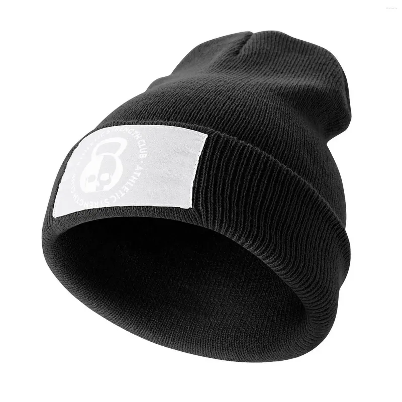 Berretti Athletic Strength Club Cappello lavorato a maglia con logo circolare bianco Divertente Bobble Boy Cap da donna