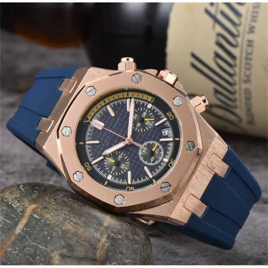 10% OFF watch Watch Mens luxury quartz oak hexagon bezel man lady wristwatch Rubber strap Sports