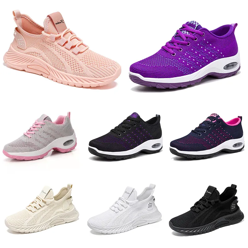 Zachte Nieuwe Schoenen Platte Dames Hardlopen Heren Wandelen Zool Mode Paars Wit Zwart Comfortabel Sport Color Blocking Q66 GAI 23243 40