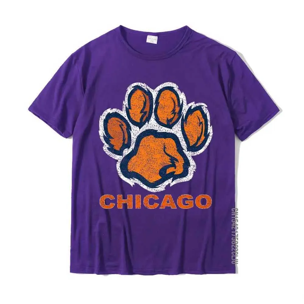 Group Top T-shirts Plain O Neck Crazy 100% Cotton Male Tops & Tees Printed Short Sleeve Tops Shirt Drop Shipping Funny Vintage Foot Paw Bear Orange  Gifts Premium T-Shirt__30366 purple