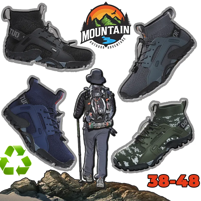 Chaussures de sport hommes respirant homme femme chaussures d'alpinisme randonnée résistant à l'usure baskets d'entraînement formateurs décontracté GAI doux noir confort