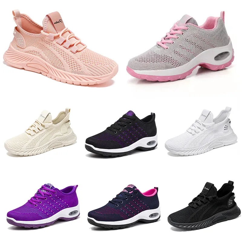 New men women shoes Hiking Running flat Shoes soft sole fashion purple white black comfortable sports Color blocking Q42 GAI