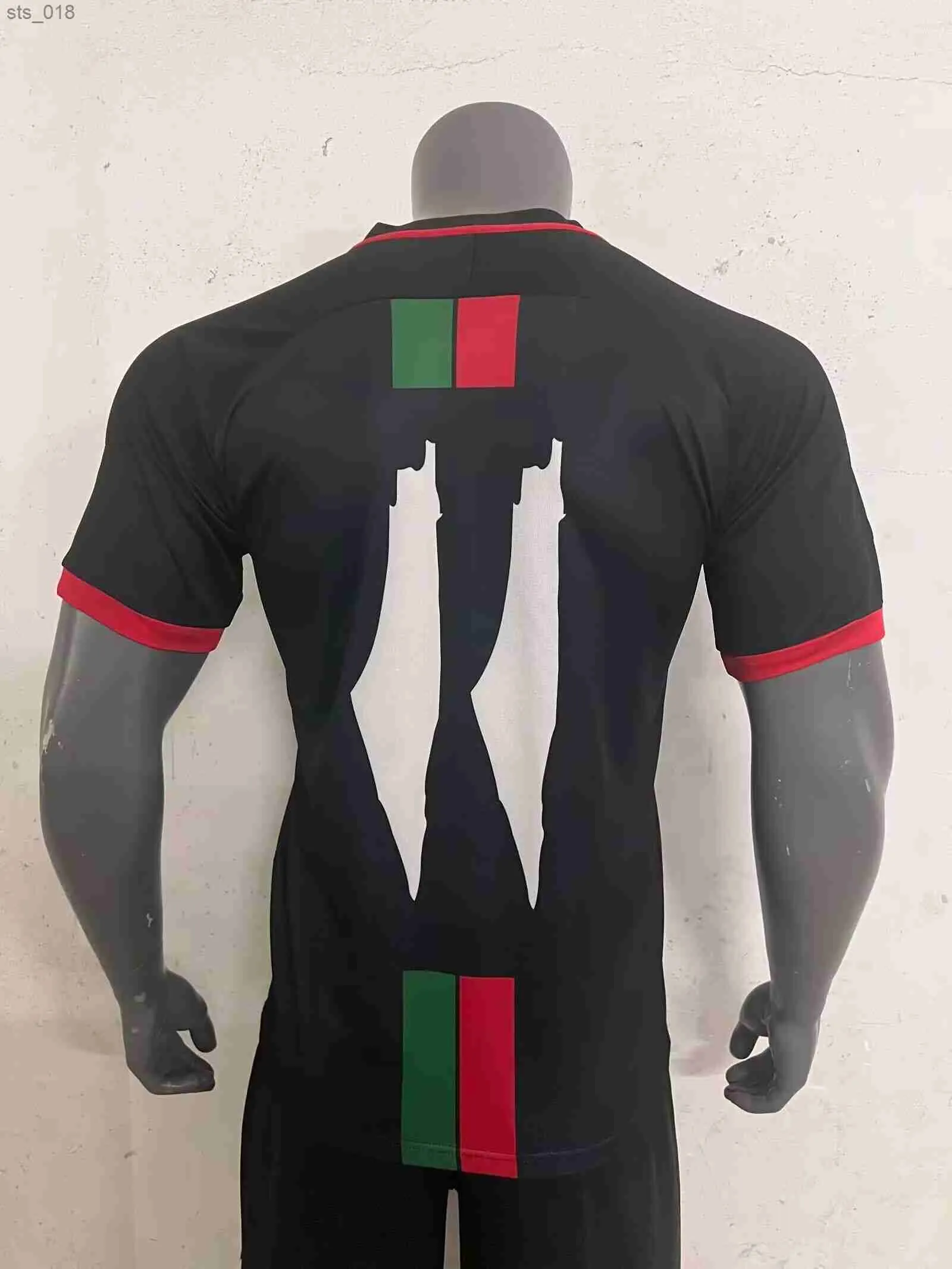 Camisas de futebol Palestino2324 Mens Palestina Seleção Nacional JIMENEZ BENITEZ CORTES Home Vermelho Branco Fora Preto Camisa de Futebol Manga CurtaH2435