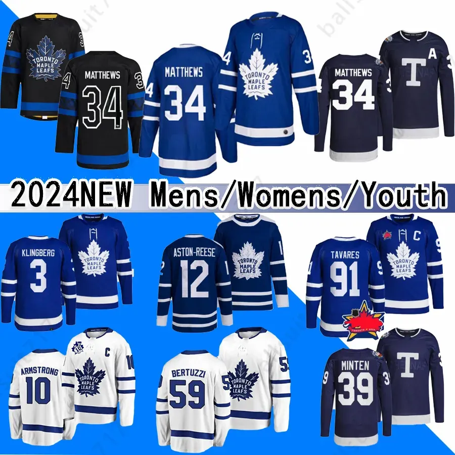 Hoge kwaliteit 34 Auston Matthews hockeytrui 16 Mitchell Marner toronto esdoornblad Nylander Ryan Reaves Morgan Rielly Max Domi Tyler Bertuzzi John truien in de uitverkoop