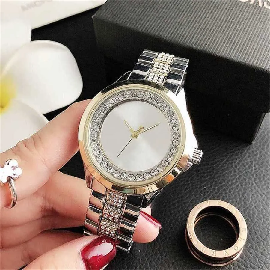 10% OFF watch Watch Band women Girl Big letters crystal style Metal steel band Quartz M 110
