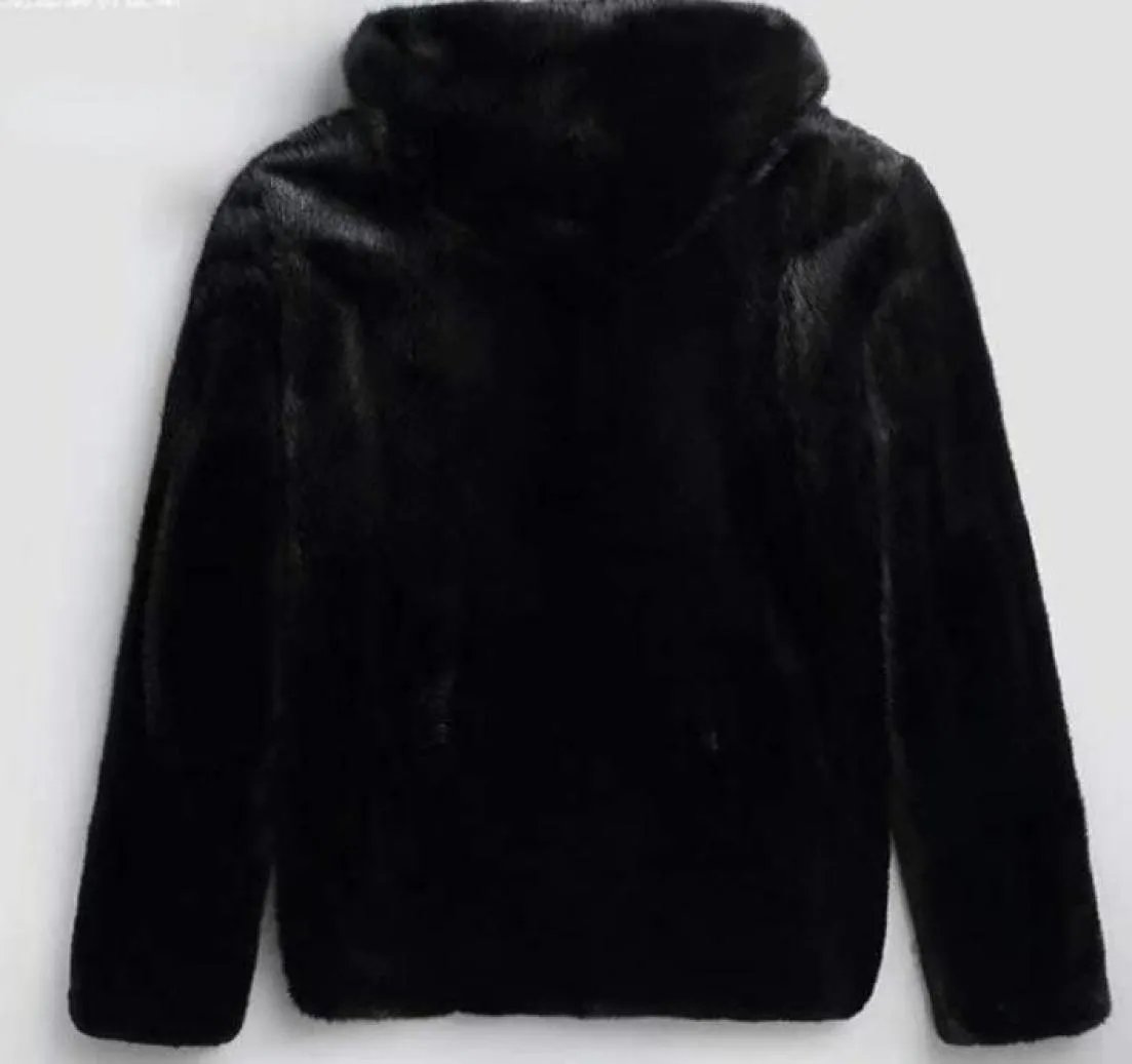 Neue Winter Nachahmung Nerz Pelz Mäntel Wasserdichte Mittellange Männer Jacke Starke Mit Kapuze Faux Pelz Jacke Männlichen Schwarzen Mantel G2208049463472