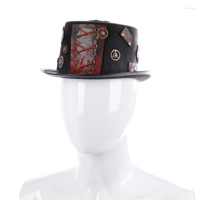 Beralar punk şapka steampunk üst dişli dekors küçük ağzı karnaval cosplay