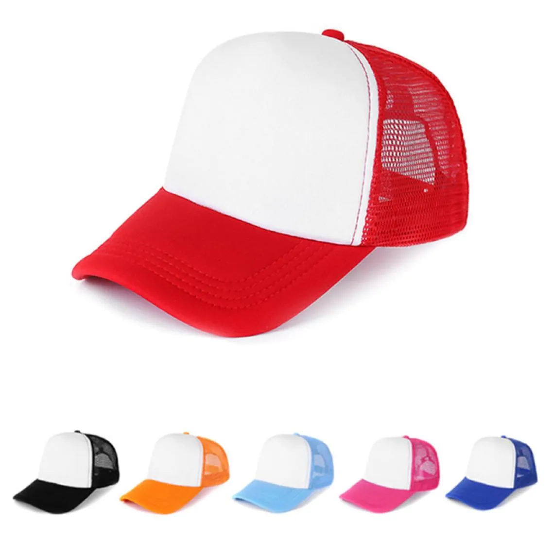 Deportes de moda Gorras de béisbol para niños Sombreros de camionero en blanco Gorra de bloqueador solar de playa al aire libre para niños Sombrero de viaje sólido Snapback Hollow Adju2483011