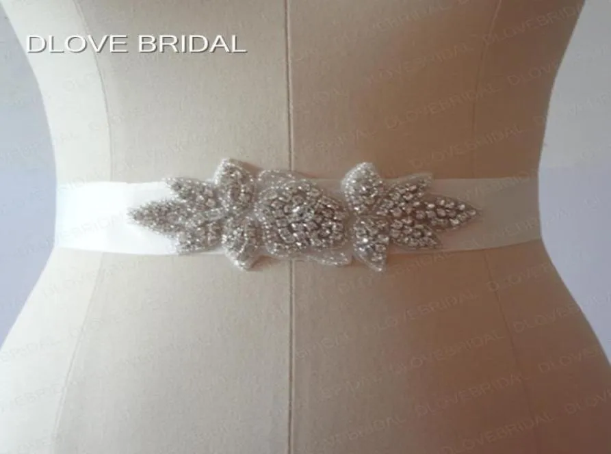 Real PO Högkvalitativ strasskristaller Bröllopsbälte Custom Made Bridal Accessory Wedding Prom Evening Sashes Tie Backs5246330