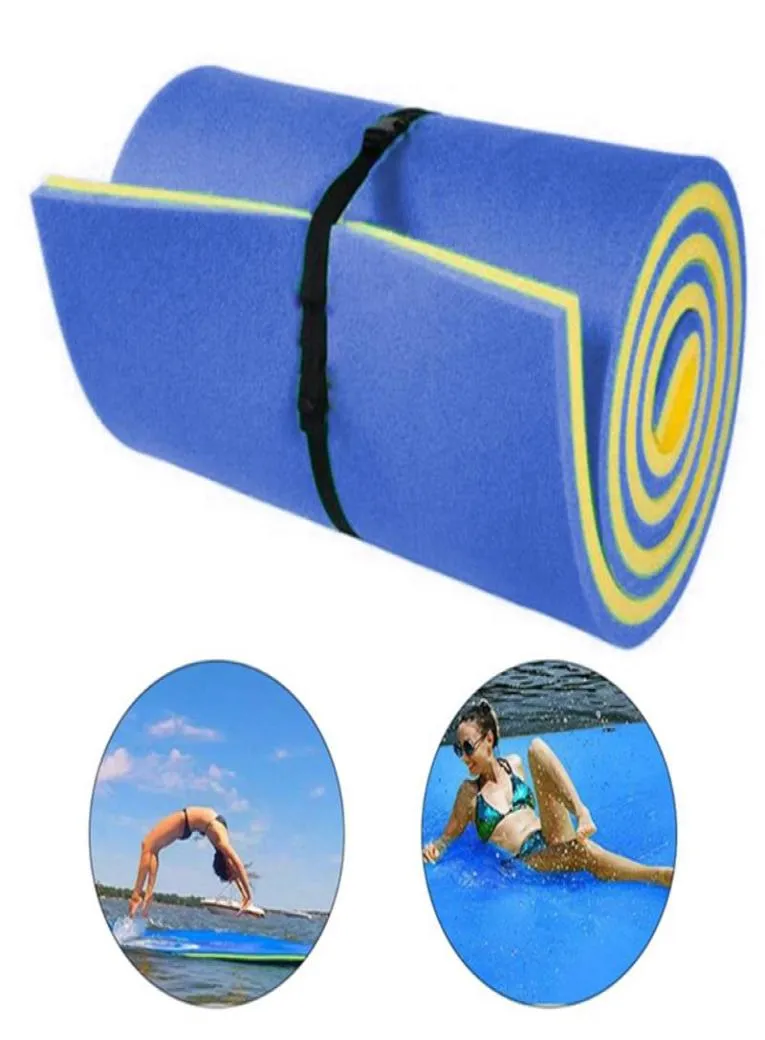 Tubos flutuantes infláveis 180x55cm almofada flutuante grande ao ar livre resistente a rasgos espuma xpe piscina cobertor de água tapete flutuante cama en6063465