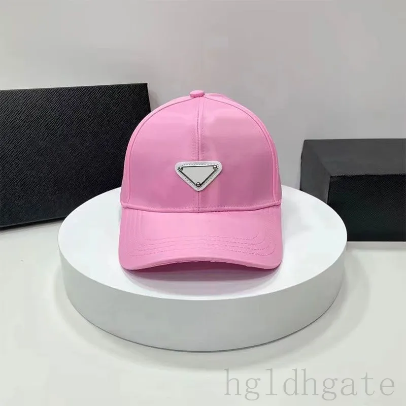 Luksusowy kapelusz nylonowe czapki baseballowe z zakrzywionym brzegi modne walentynki Prezent Cappello Femme Delikatne męskie projektant ciężarówki czapki czarne różowe pj033 g4