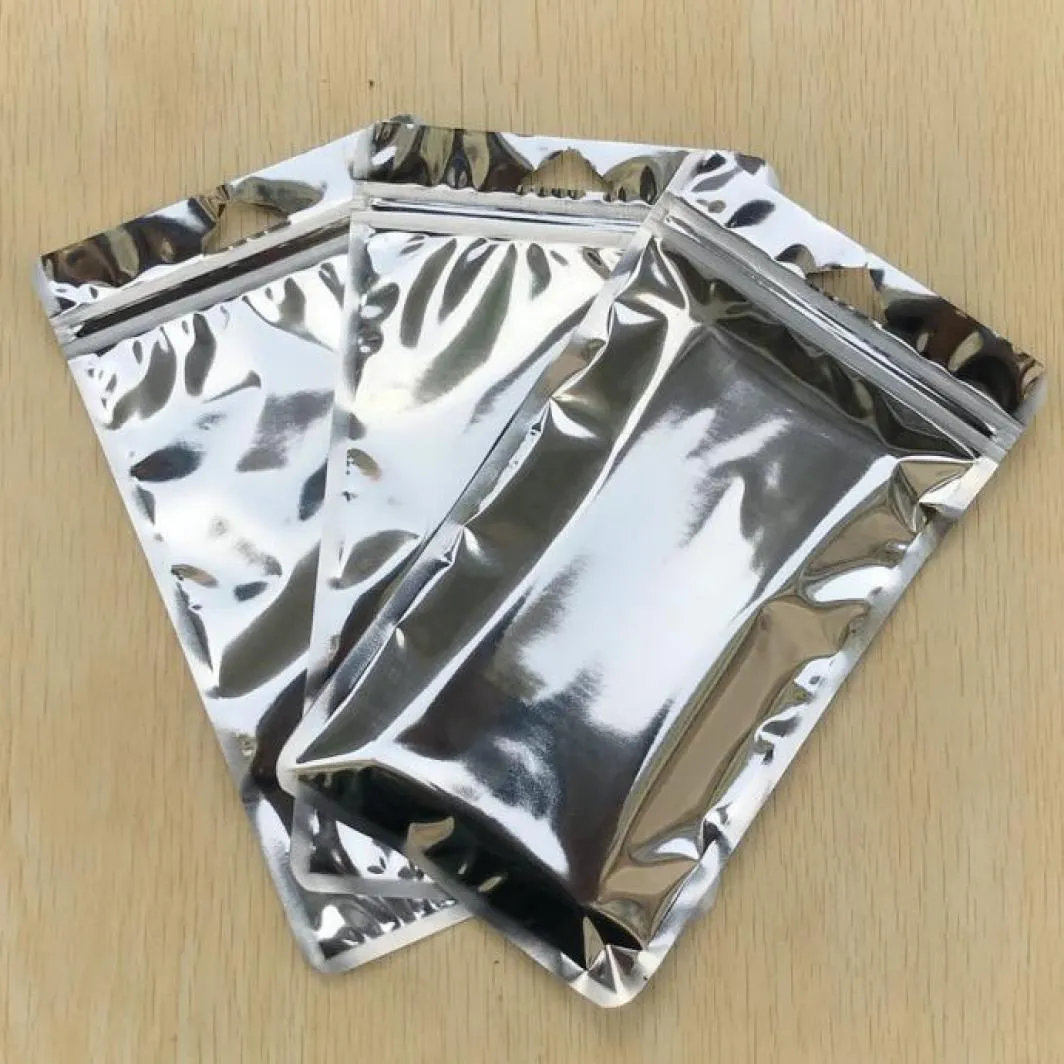 Silver Clear Poly Bags Foil Aluminium Silver Dxtäckning Återförslutningsbar ventilplast Retail Pack Package PACK BAG Retail Packaging9239658