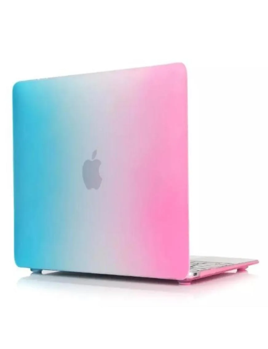 دهر اللون اللون غير اللامع محامي الغطاء المطاط الصلب لمكتب MacBook Air Pro مع Retina 12 13 15 بوصة كمبيوتر محمول بلورات ملونة Rain8680984