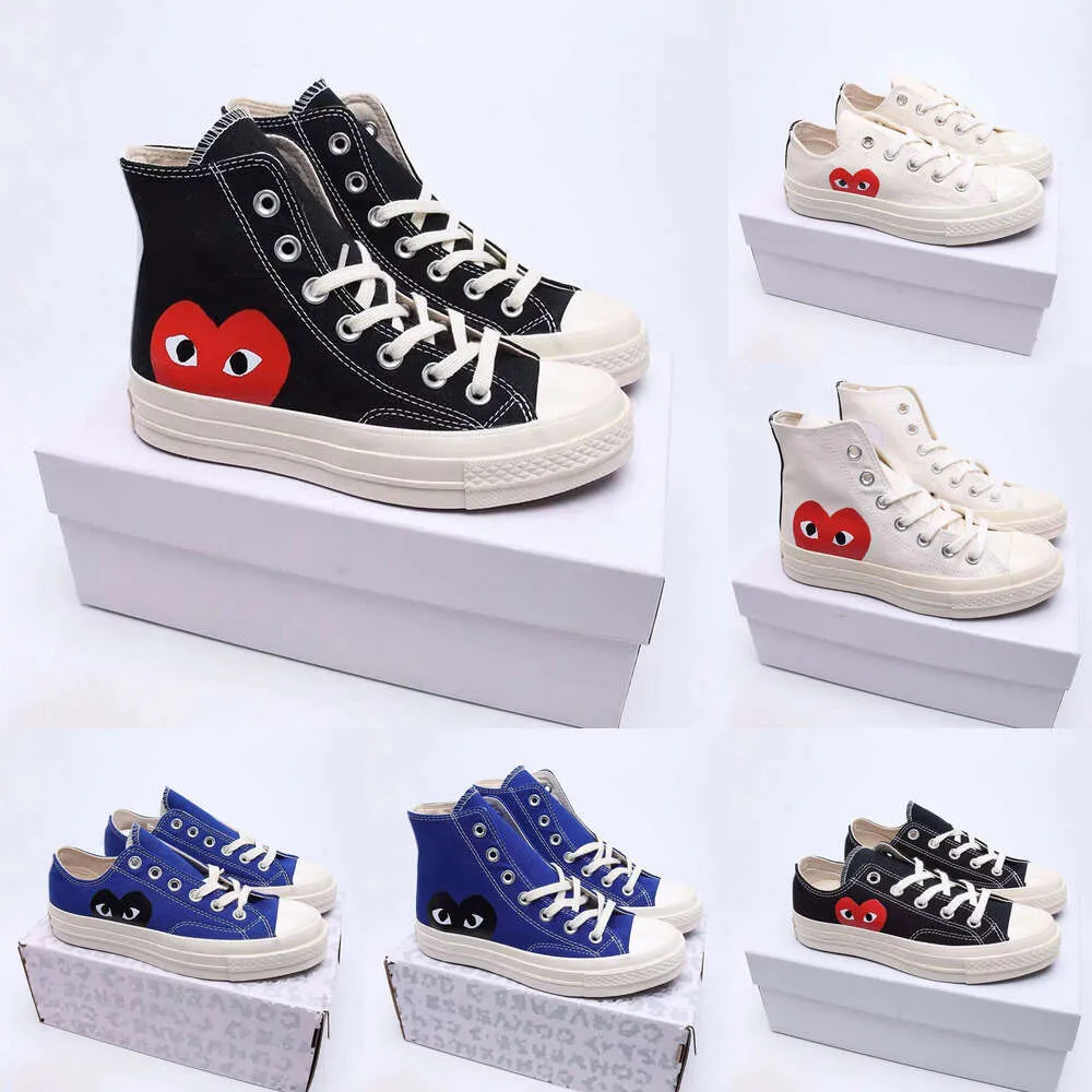 scarpe da uomo All Starss Big Eyes Shoe CDG Canvas Play Love with Eyes Hearts 1970 Anni '70 Beige Nero Classico Casual Skateboard Sneakers 35-44 scarpe firmate campus