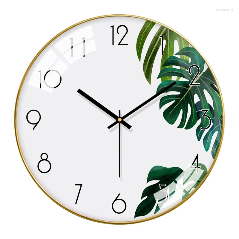 壁時計ラウンドデジタル時計ゴールドノルディックウォッチリビングクラシック壁画サイレントオフィスホルロゲムラールホームデコレーションyx50wc