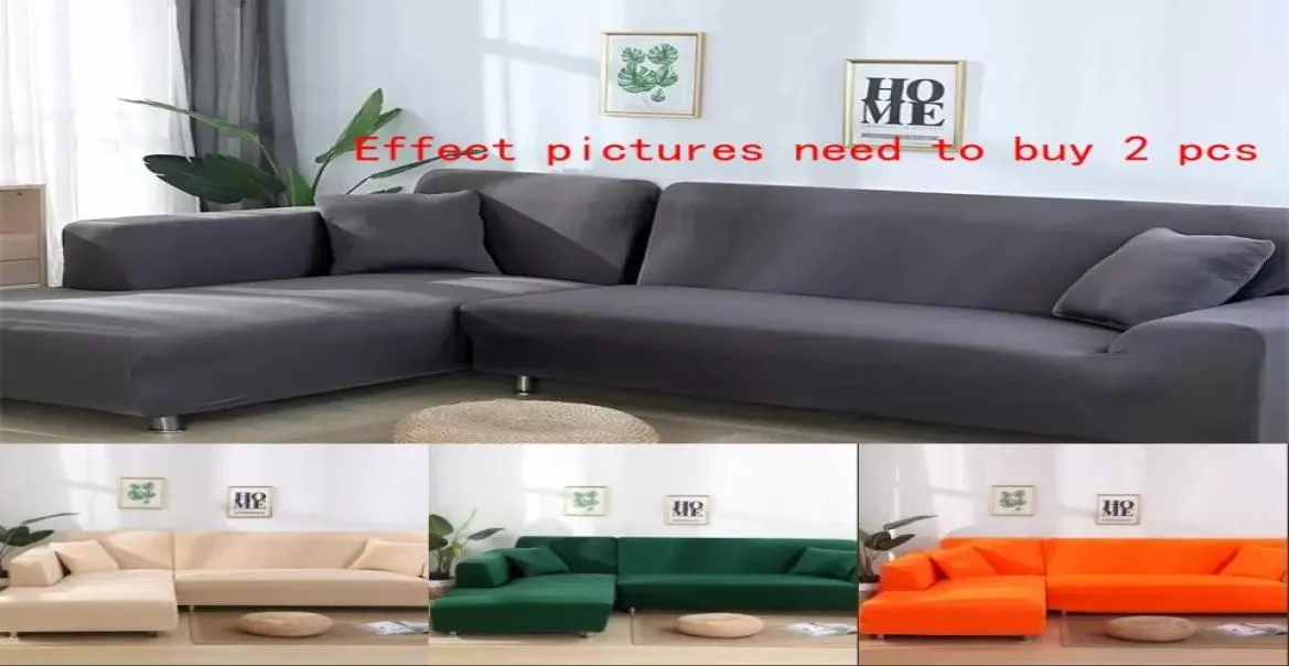 Podwójna sofa pokrywka 145185 cm do salonu Couch Couch Cook Elastic L w kształcie litery Sofasy w kształcie litery L Okładki rozciągają szażentu.