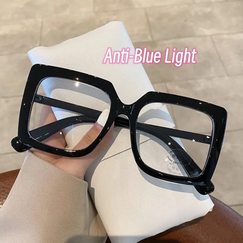 Sunglasses Korean Square Plain Eyewear Ladies Blue Light Blocking Computer Glasses Fashion Luxury Optical Spectacles Vision Care Eyeglasses