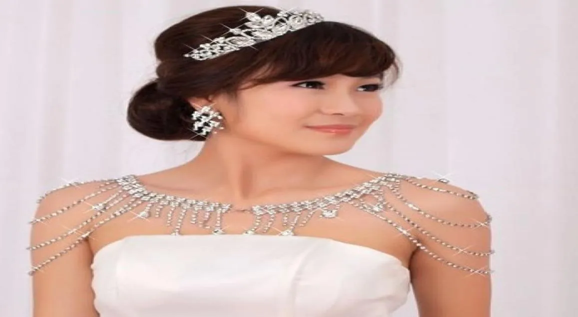 sell bridal jewelry fashion diamond tassel shoulder chain headgear bridesmaid shawl wedding accessories shuoshuo3151413