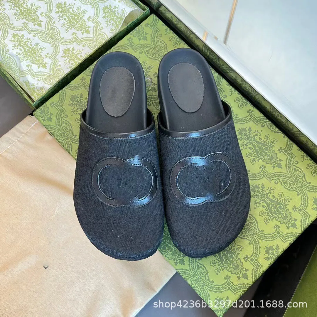 G Family Half Tuo Baotou Ayakkabı 2023 Yeni Kadınlar Yabancı Mueller Ayakkabıları, At Nalı Tokası Düz ​​Ayakkabılar, Çok Yönlü Günlük Tembel Terlik
