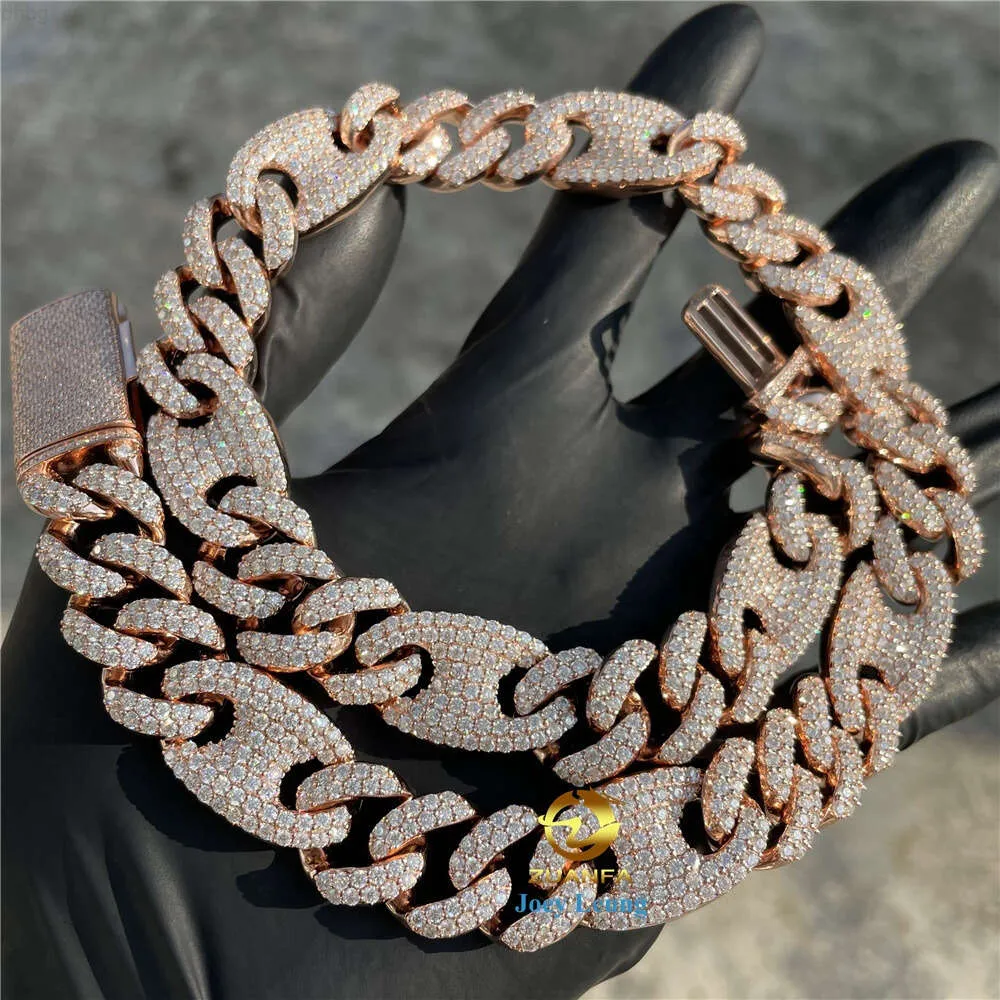 Factory Price 15mm Width Cuban Chain Silver Necklace Mens Cuban Link Necklace Jewelry Prong Cuban Link Chain