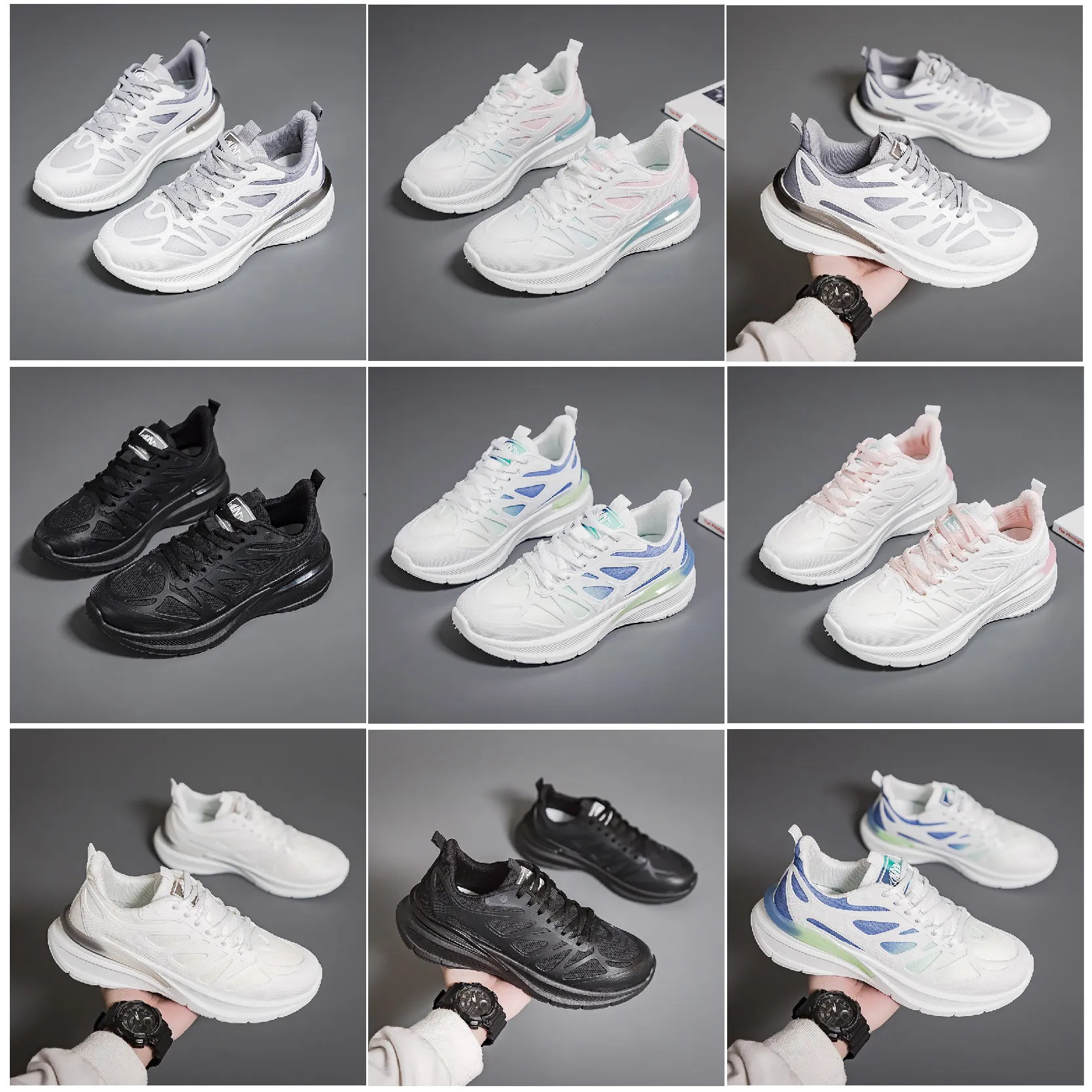 2024 Summer Nowy produkt buty do biegania projektant dla mężczyzn Kobiety Modne trampki Białe czarne różowe siatkę-0113 Surface Women Outdoor Sports Treners Gai Sneaker Buty