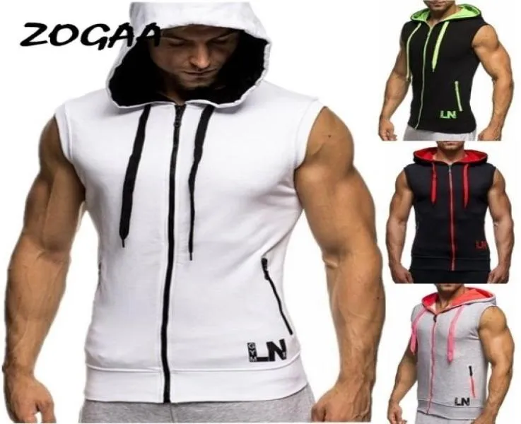 Zogaa Fashion Gyms Fitness Bodybuilding leveless levelessパーカーメンコットンスプリングアントムジッパーフード付きスポーツスウェットシャツ7861136