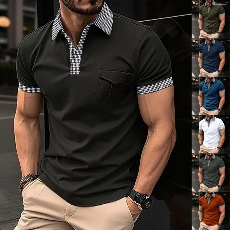 Chemises décontractées pour hommes Fashion printemps et été à manches courtes à manches courtes revers Heavy T pour hommes Tall Mens Shirt