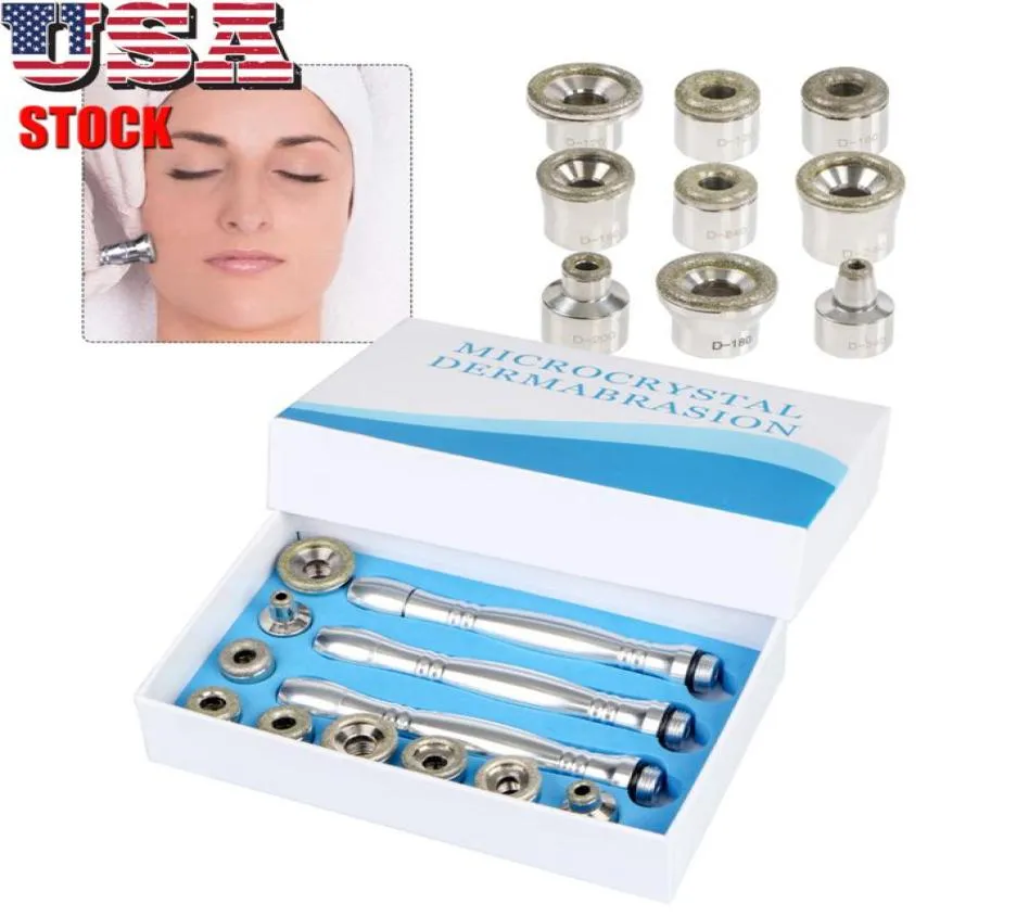 Punte per microdermoabrasione per navi statunitensi con 3 bacchette diamantate e 9 punte diamantate per peeling della pelle Strumenti per saloni di bellezza Diamond Dermabrasio6249365