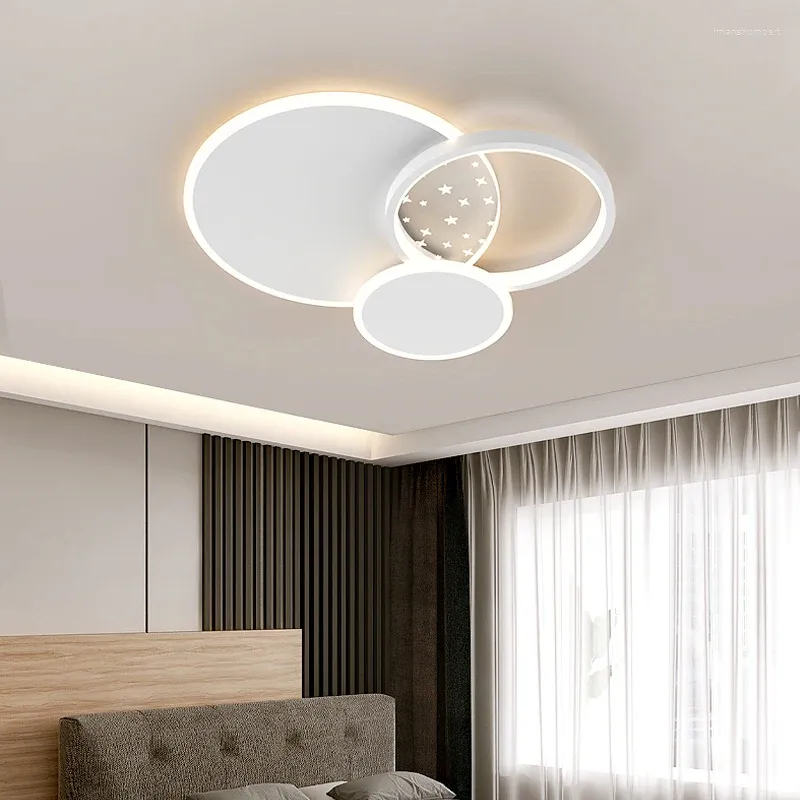 Kronleuchter Moderne einfache LED-Kronleuchter Schlafzimmer Wohnzimmer Lampe Innenbeleuchtung Rundes Quadrat Dreieck Acryl Licht Weiß Blau Dekor Lampen