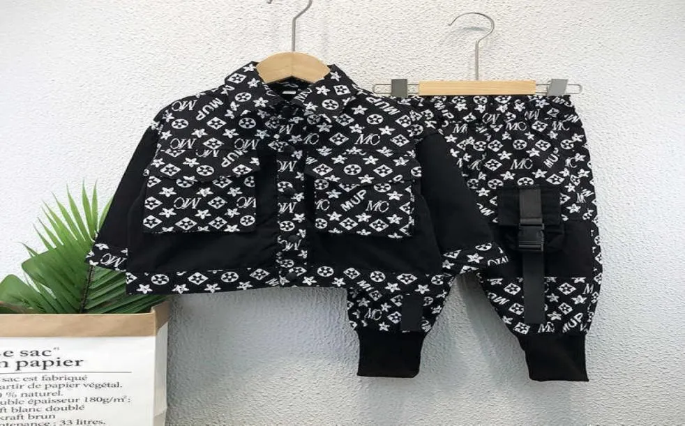 3SETSDHL Baby Kids Boy039s Cooles Hemd Mantel Jacke Latzhose Hosen Set Studenten Kinder039s mit Knietasche Zweiteiler Ou7120254