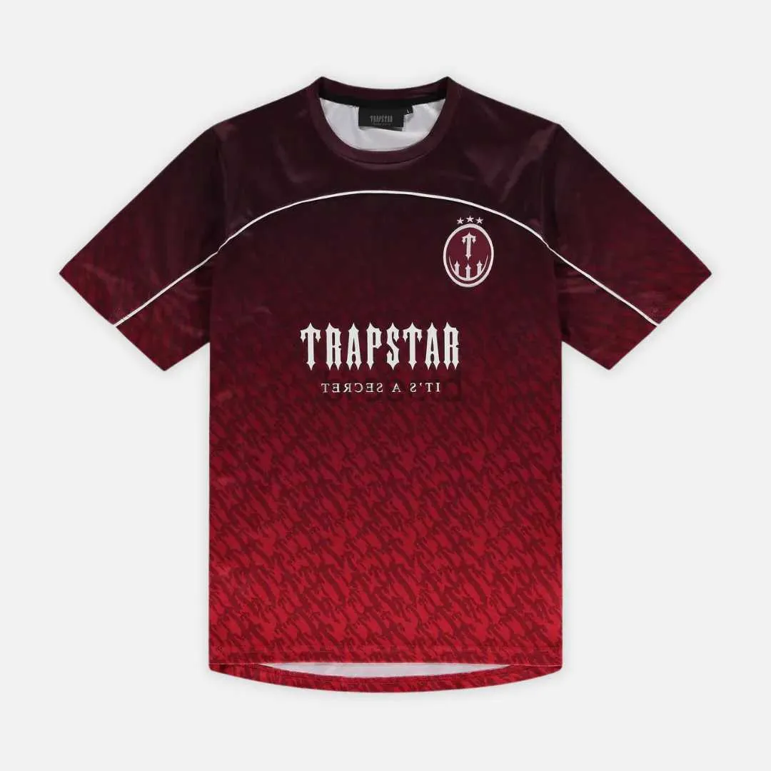 Heren Heren T-shirts Trapstar Mesh Voetbal Jersey Blauw zwart rood Heren Sportkleding T-shirt 240304
