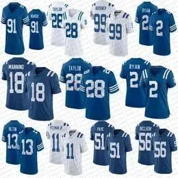 Jersey ``Colts``9 Nick Foles 28 Jonathan Taylor 2 Matt Ryan Custom Football 5 Stephon Gilmore 56 Quenton Nelson Kwity Paye Blank