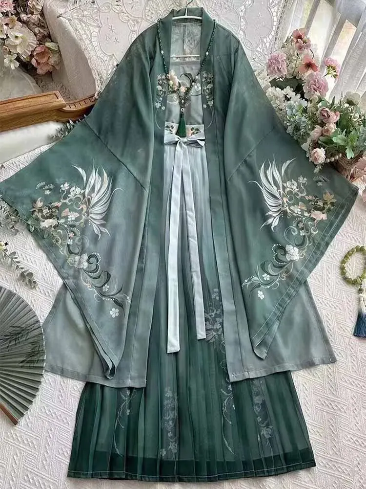 green hanfu dress Male Hanfu Ming Dynasty Green Bamboo Leaf – Hanfu Shop main image 1