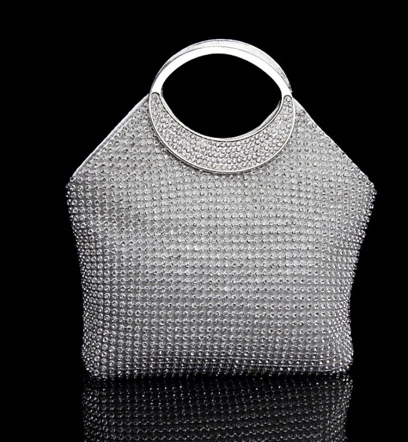 Sac de soirée clouté de diamants, sac à main de mariée et de dame, entièrement fait à la main et plein de diamants pour fête, banquet de mariage5697715