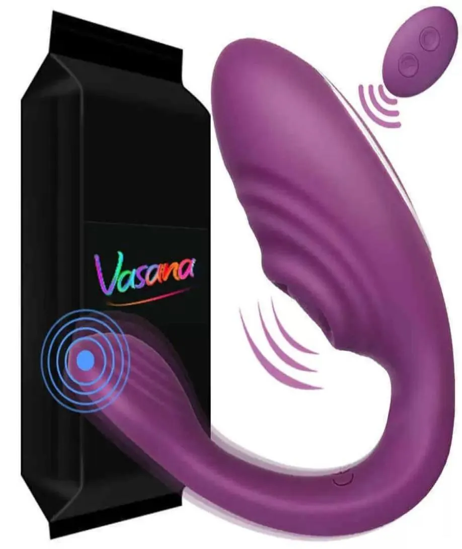 2in1 자극 진동기 가짜 음경 무선 원격 제어 여성 Ushaped Gspot Vibrator 여성 섹스 장난감 자위 행위 7366903