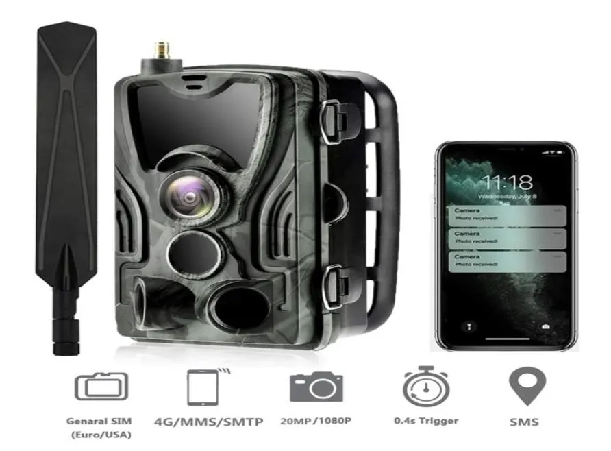 Câmeras de caça Suntekcam HC801 série APP Controle 4G 20MP 1080P Trail Camera Wireless Wildlife 03S Trigger Night Vision 2209238495896