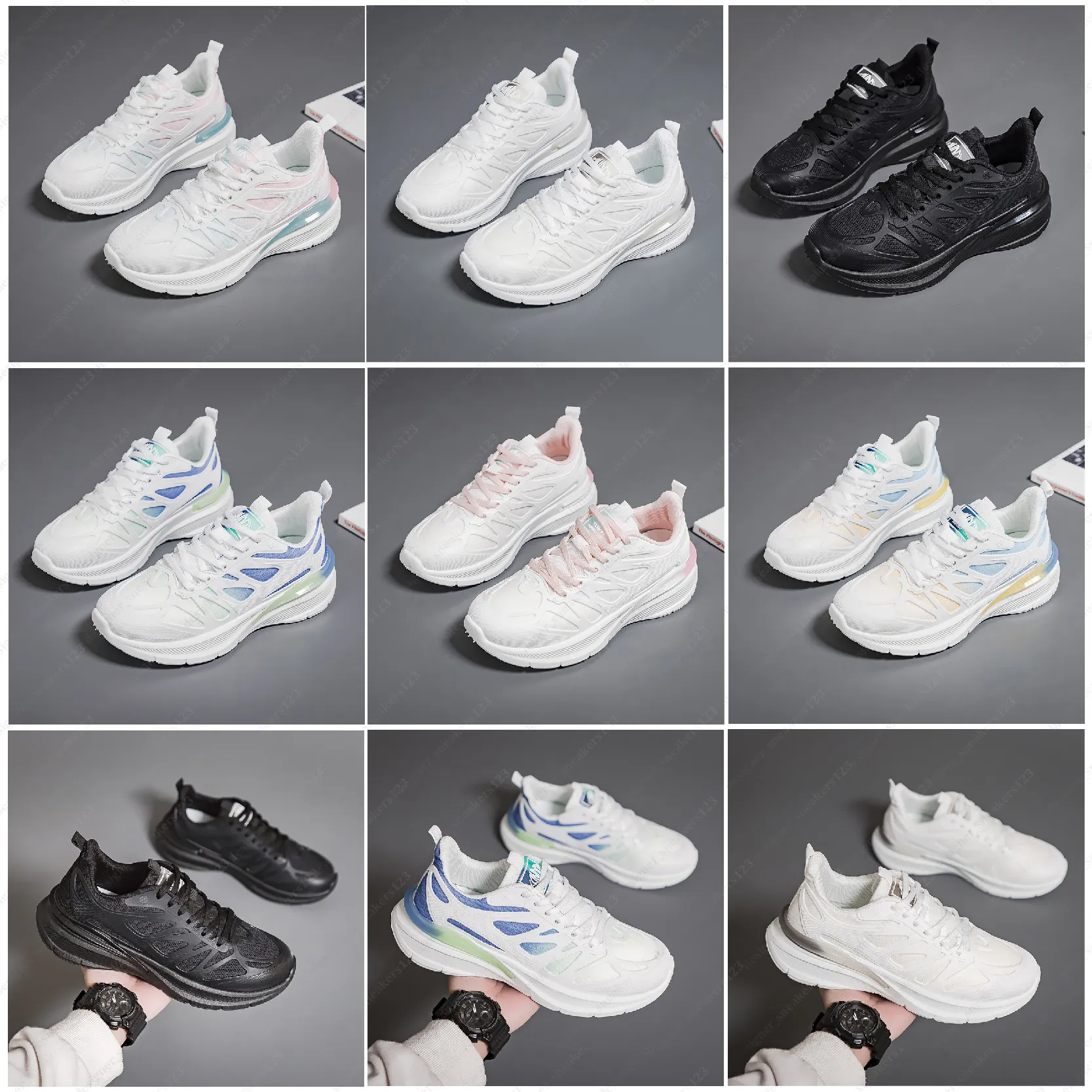 Buty sportowe dla mężczyzn kobiety Triple White Black Designer Treners Treakers Gai-60