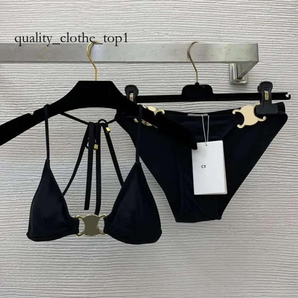 2024 Black Cel Designer Bikini Luksusowe stroje kąpielowe Kobiety kostium kąpielowych zbiorniki stroje kąpielowe Tong Symping Pokrycie dwuczęściowe projektanci Bikini Kobieta Kąpiel Suits Summer Beach 861