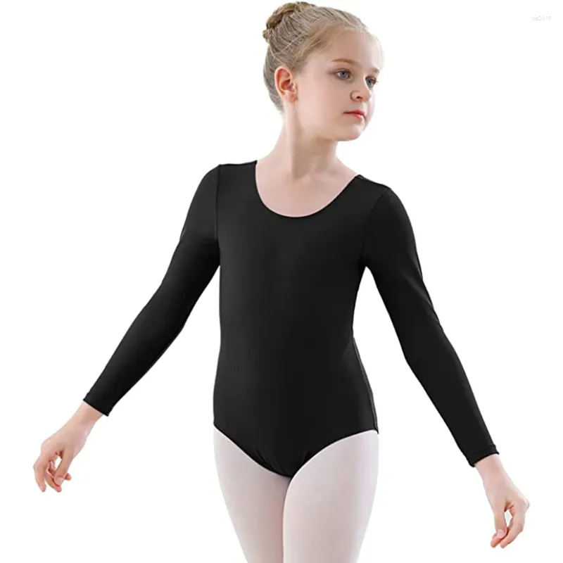 Stage Wear AOYLISEY Girls Ballet Dance Leotard Toddler Long Sleeve Gymnastics Bodysuits Kids Belly Sate Boy Romper Tops Costume