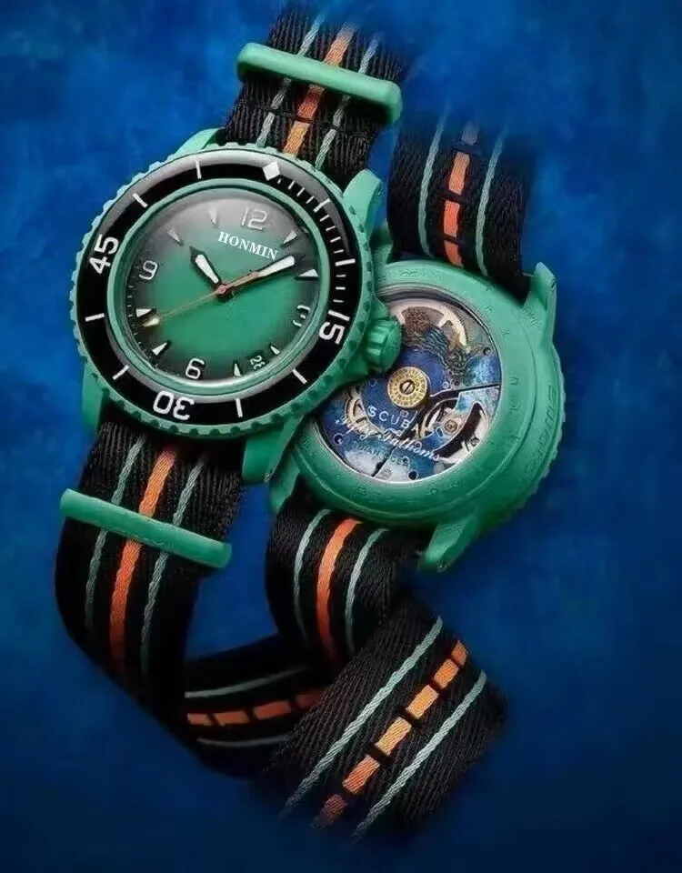 DHgate Top AAA Bioceramic Mens Automatic Mechanical Pacific Ocean Watch Five Ocean Sports Watch Full Function World Time Designer Movement Watches Watches