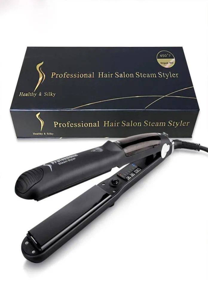 Professional Hair Salon Steam Styler Hair Straightener Irons Steam Flat Iron Vapor Fast Heating Hair Care Styling Tools8116564