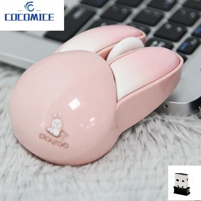 Mouse M6 Mouse wireless Muto Coniglio Ragazza carina Laptop da ufficio Mouse portatile Raton inalambrico rosa verde giallo blu