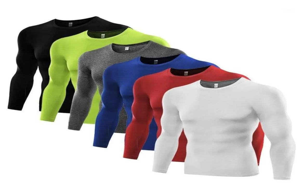 Running Jerseys Mens Compression under Base Layer Top Long Sleeve Tights Sports Tshirts Cy119726197