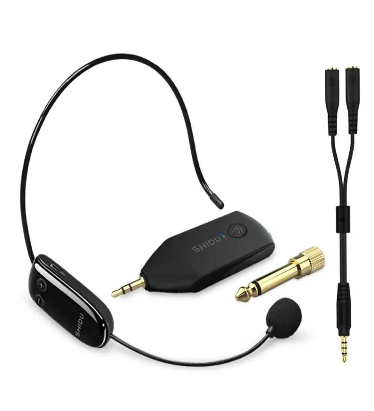 Shidu UHF Wireless Microphone Headset Handhållet Mic System Portable 3565mm Plug -mottagare för rösthögtalare Lärare8199665