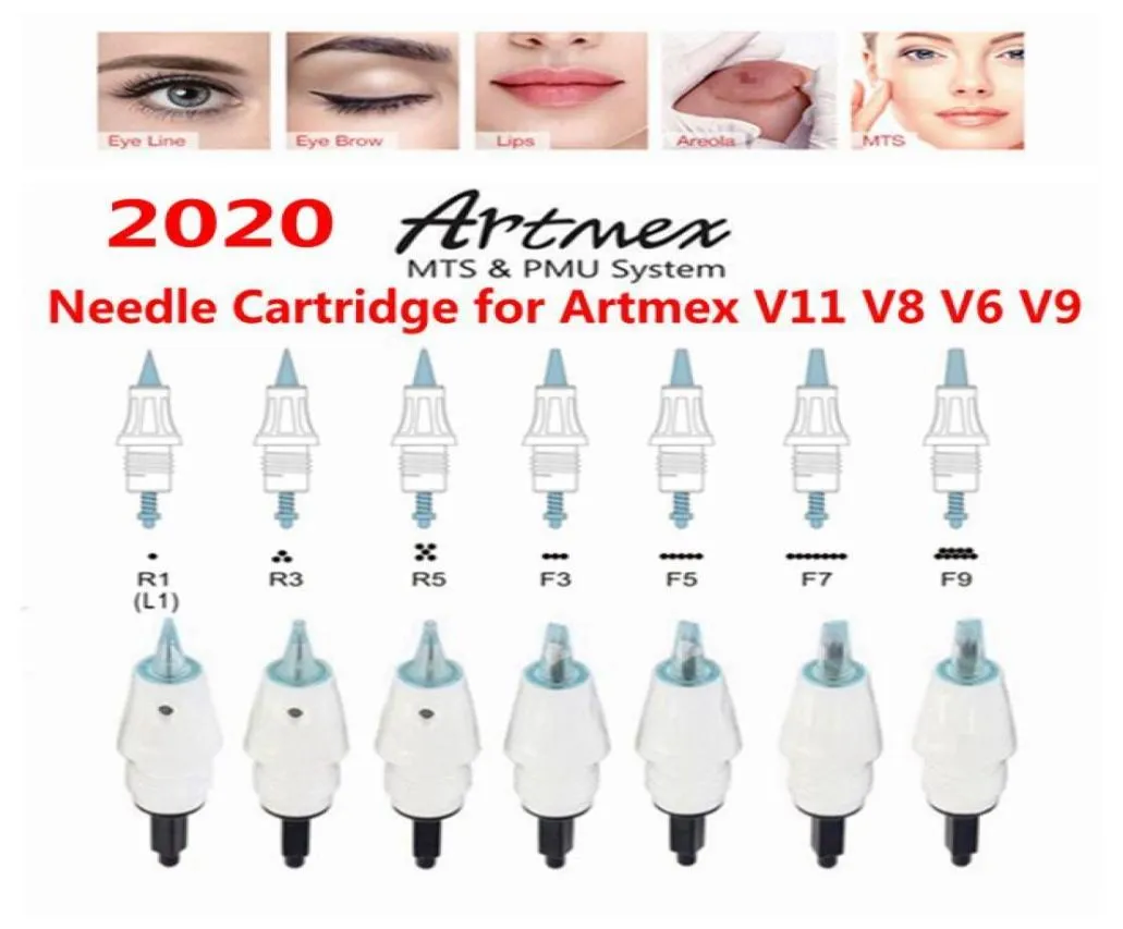 ArtMex V3 V6 V8 V9 V11 Ersättningsnålar Kassetter Tips PMU MTS System Permanent Makeup Tattoo Needle Body Art Derma Pen5263755