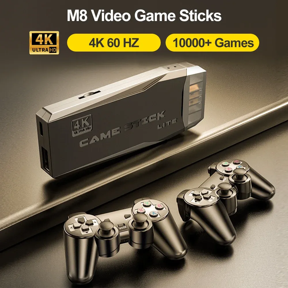 Console Console per videogiochi M8 Stick Controller wireless 2.4G Bastoni per giochi retrò 4K 3550/10000/20000 TV Giochi portatili per PS1 GBA MAME