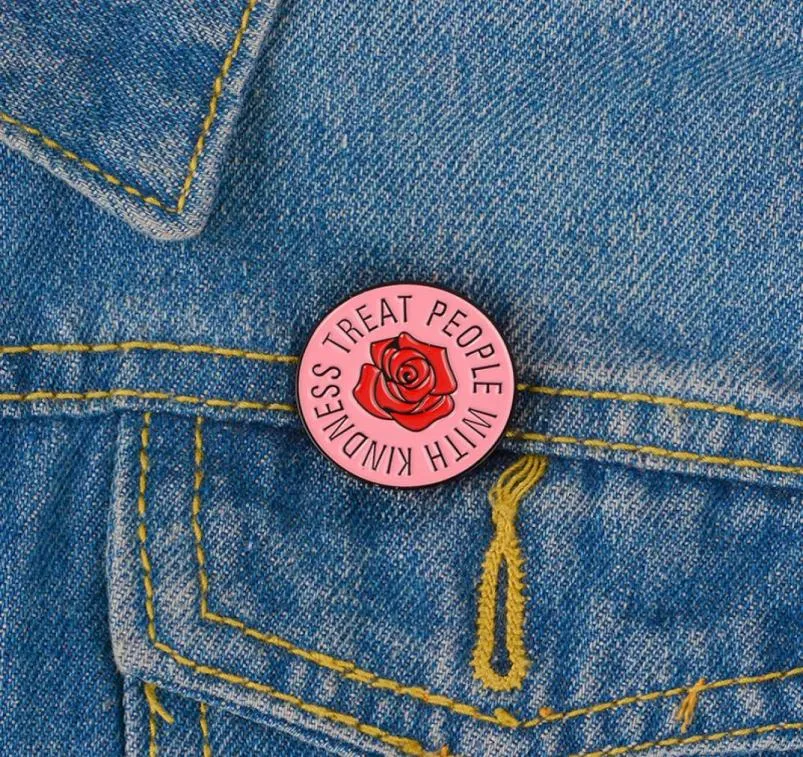 Rose Rose émail broches 1D One Direction Styles badge broche épinglette pour Denim Jeans chemise sac bijoux cadeau pour les Fans ami4955326